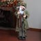 4ft. Olive Green & Burgundy Red Standing Santa Claus with Gift Bag Christmas Figure